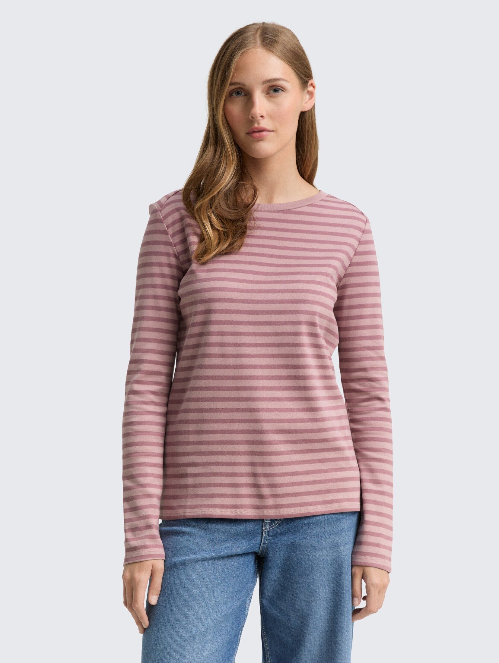 TOM TAILOR Denim Langarmshirt T-Shirt Langarmshirt mit Streifenmuster günstig online kaufen