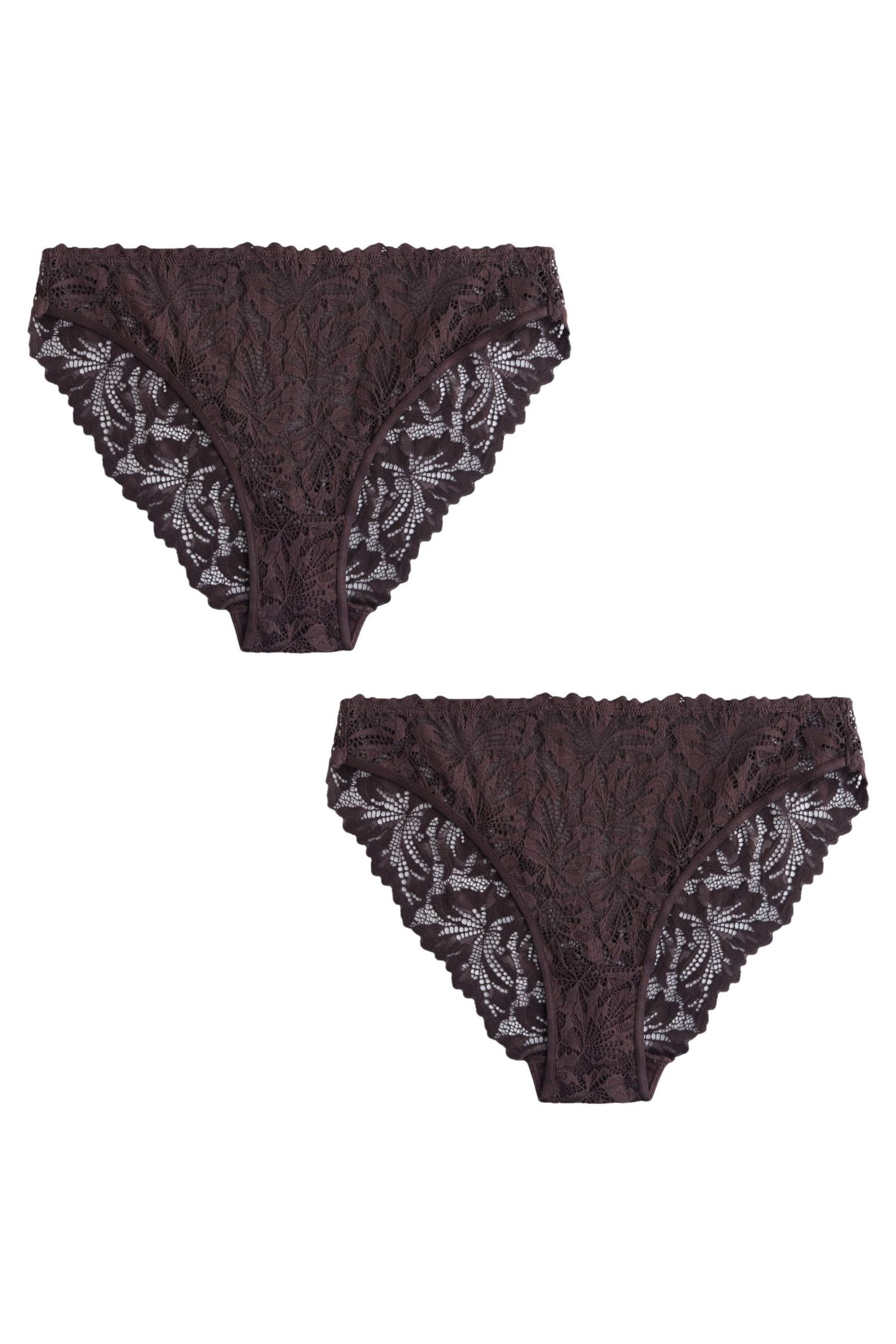 Slip 2er-Pack Komfort Spitzenslips, hohes Bein