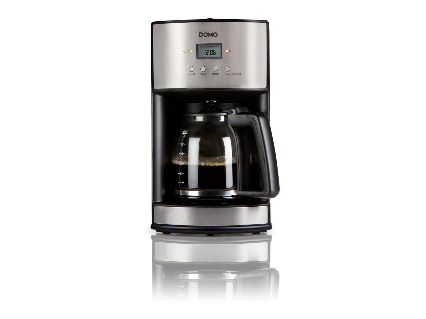 Domo Filterkaffeemaschine, Edelstahl mit Timer Zeitschaltuhr, Glaskanne 14  Tassen und Permanentfilter für Filter-Kaffee Pulver online kaufen | OTTO