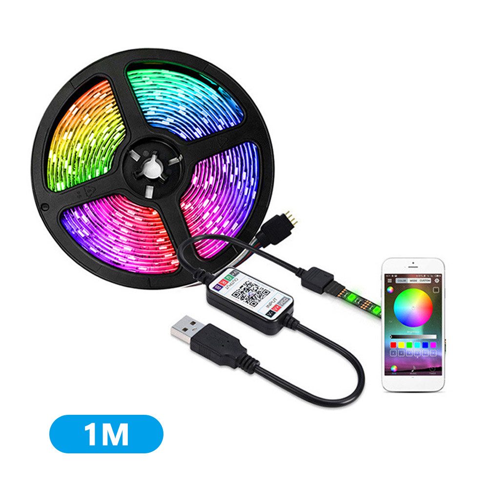 LED Stripe RGB led strip USB 5M led streifen, Music Sync Steuerbar für Party Deko