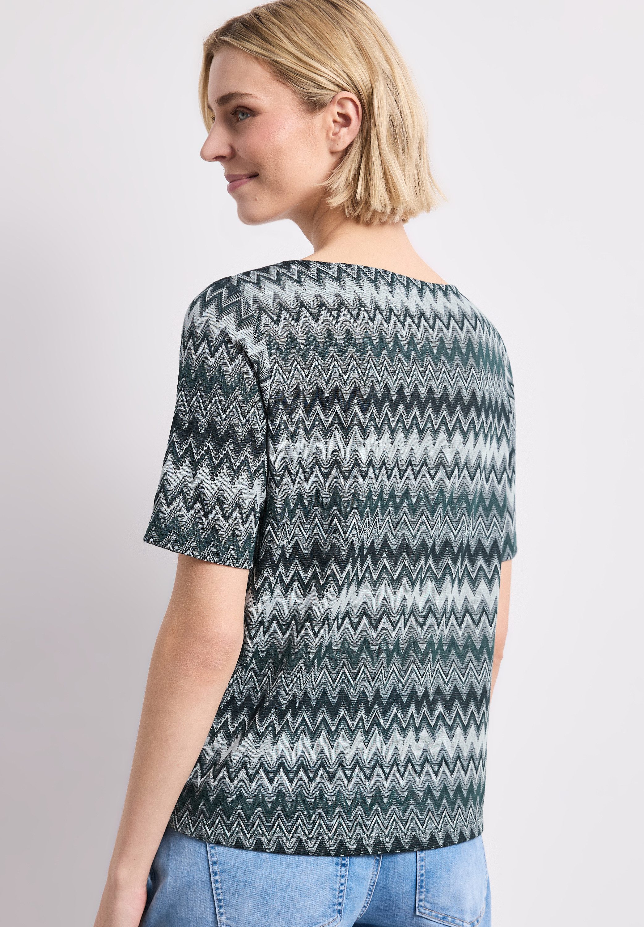 STREET ONE T-Shirt mit Zick Zack Muster