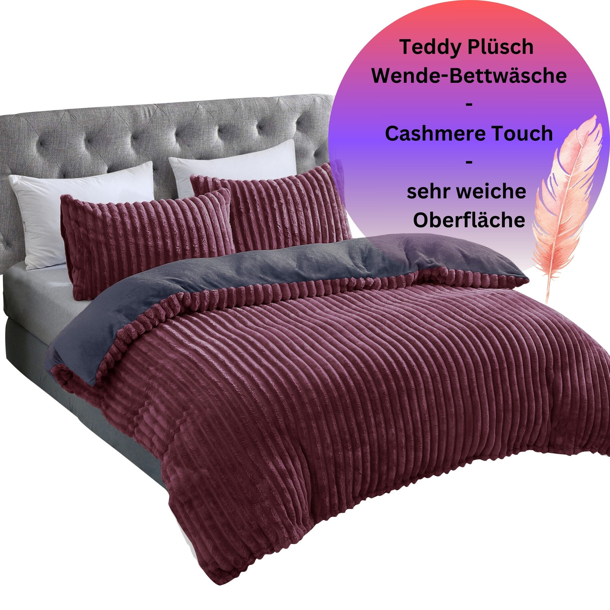 Leonado Vicenti Bettwäsche CORD Optik, Teddy Plüsch, Cashmere Touch, Fleece günstig online kaufen