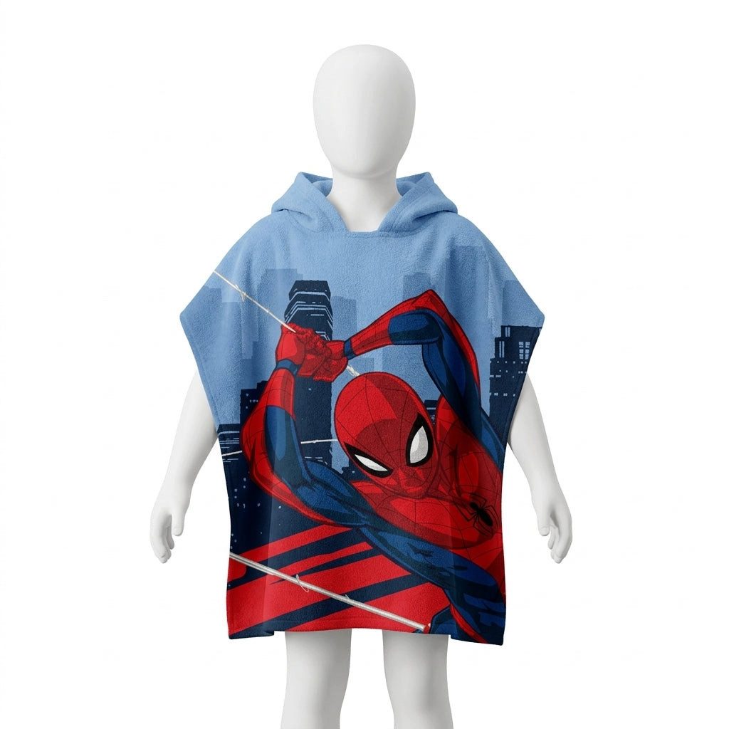 Spiderman Badeponcho Spider-Man Hero, Baumwolle, Mit Kapuze