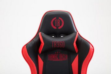 TPFLiving Gaming-Stuhl Boack mit bequemer ergonomisch geformter Rückenlehne (Schreibtischstuhl, Drehstuhl, Chefsessel, Gamingstuhl), Gestell: Kunststoff schwarz - Sitzfläche: Kunstleder schwarz/rot