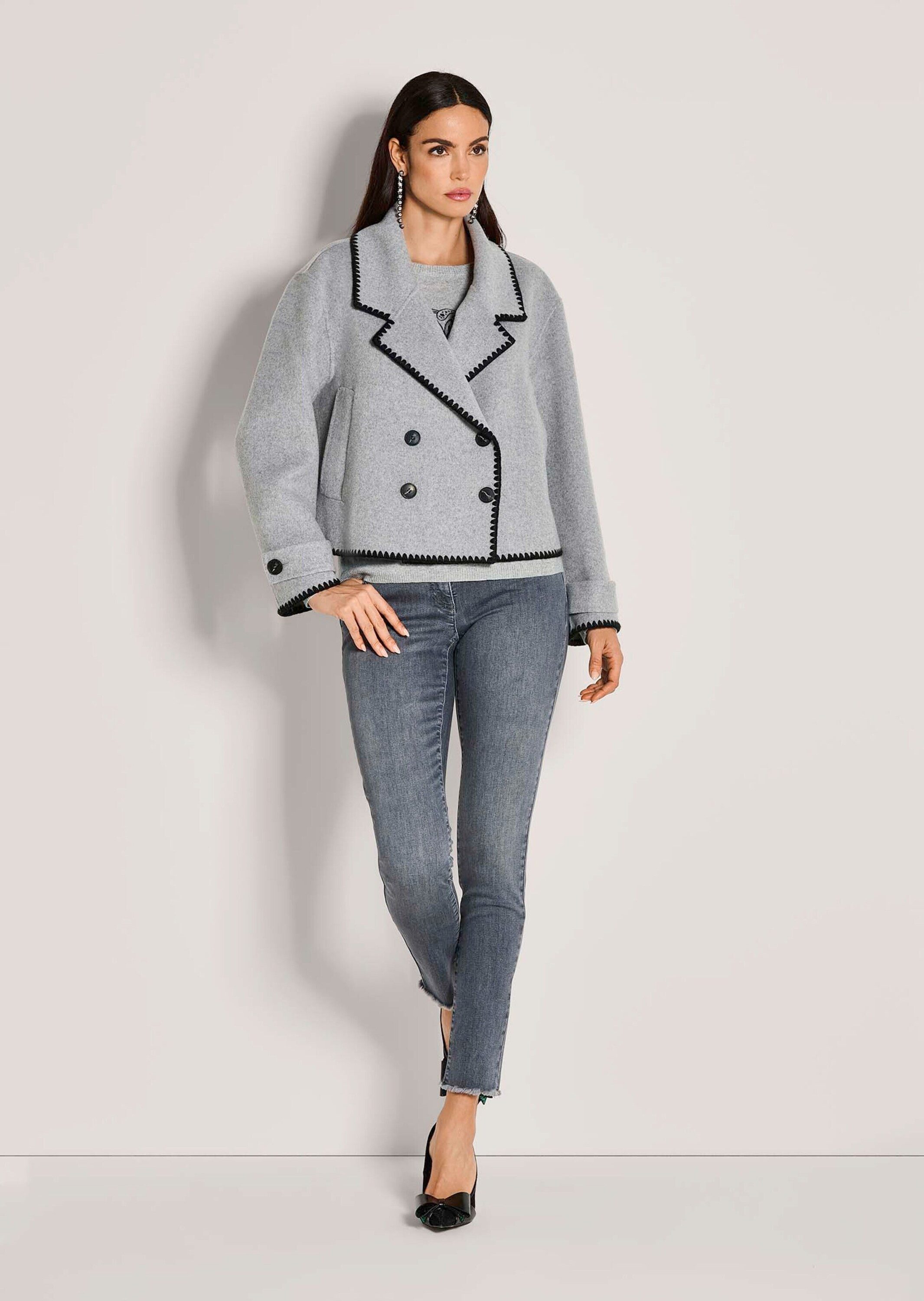 MADELEINE Outdoorjacke Elegante Wolljacke mit Reverskragen Zweireihige Knop günstig online kaufen