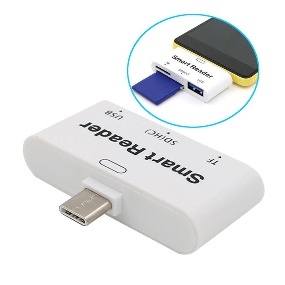 Bolwins C27 USB C zu SD, Micro SD/TF, USB 3.0 Kartenleser OTG Speicher Adapter Adapter USB-C (Typ C) Stecker zu USB-A Buchse / SD- & micro-SD-Kartenslot, 0 cm, OTG-Funktion, 3-in-1 Kartenleser, USB-3.1-Highspeed-Datenübertragung