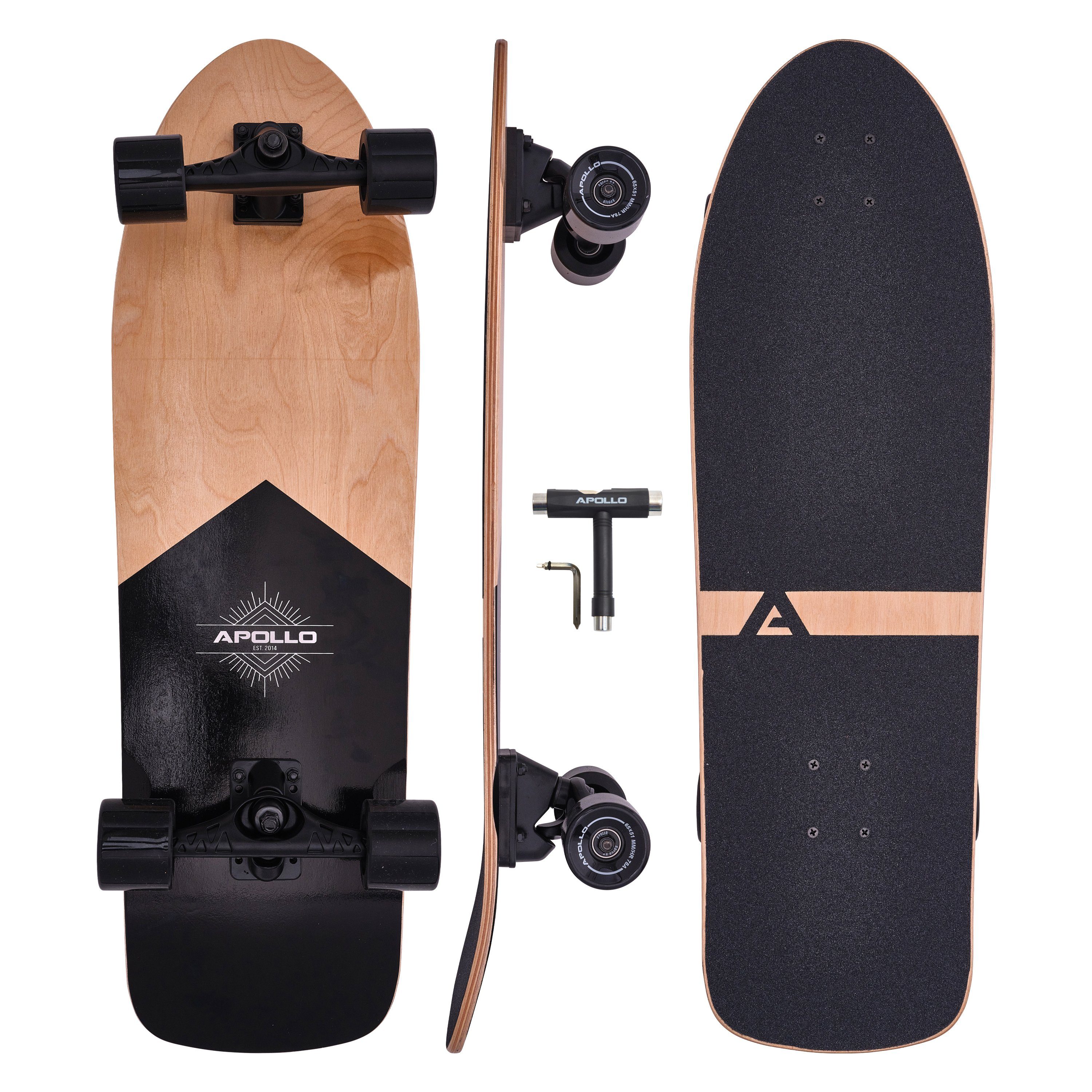 Apollo Miniskateboard Midi Longboard Surfskate Pro, hochwertig und stabil EST 2014