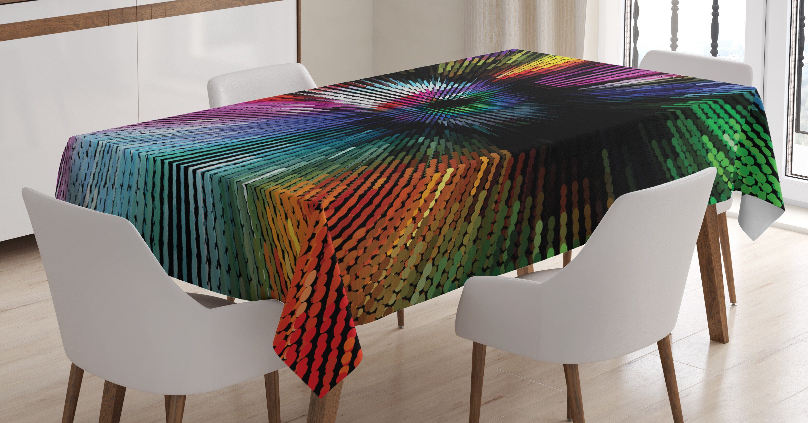 Abakuhaus Tischdecke Farbfest Waschbar Für den Außen Bereich geeignet Klare Farben, Auge Zusammenfassung Vibrant Optical