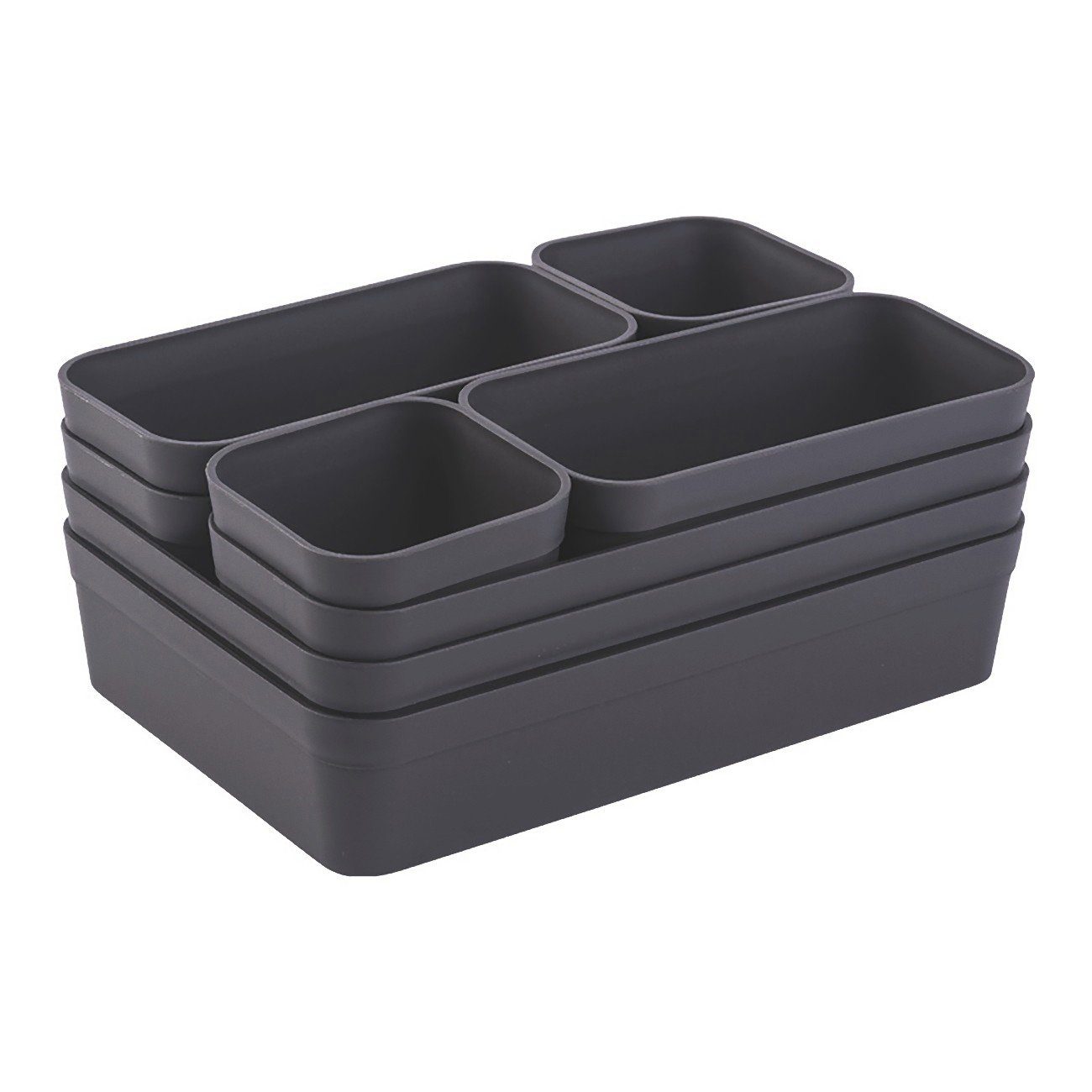 Engelland Schubladeneinsatz Schubladen-Organizer (Vorteils-Set, 8 St., individuelle Anordnung, passend für alle gängigen Schubladen), BPA-frei, spülmaschinengeeignet, gefrierschrankgeeignet