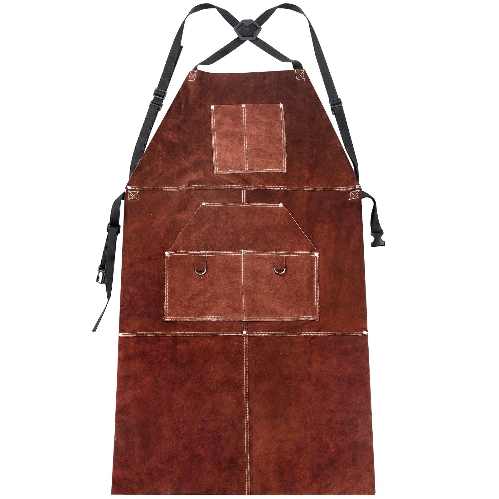 Yorbay Schweißerschürze aus Leder mit 5 Werkzeugtaschen 105x60cm, (mit 5 We günstig online kaufen