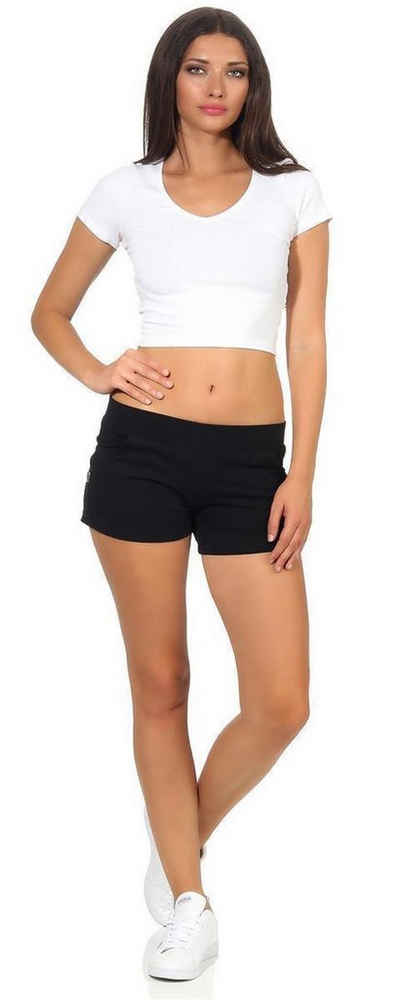 EloModa Hotpants Damen Sport Shorts Hotpants kurz; S M L XL 2XL 3XL (1-tlg) mit Taschen