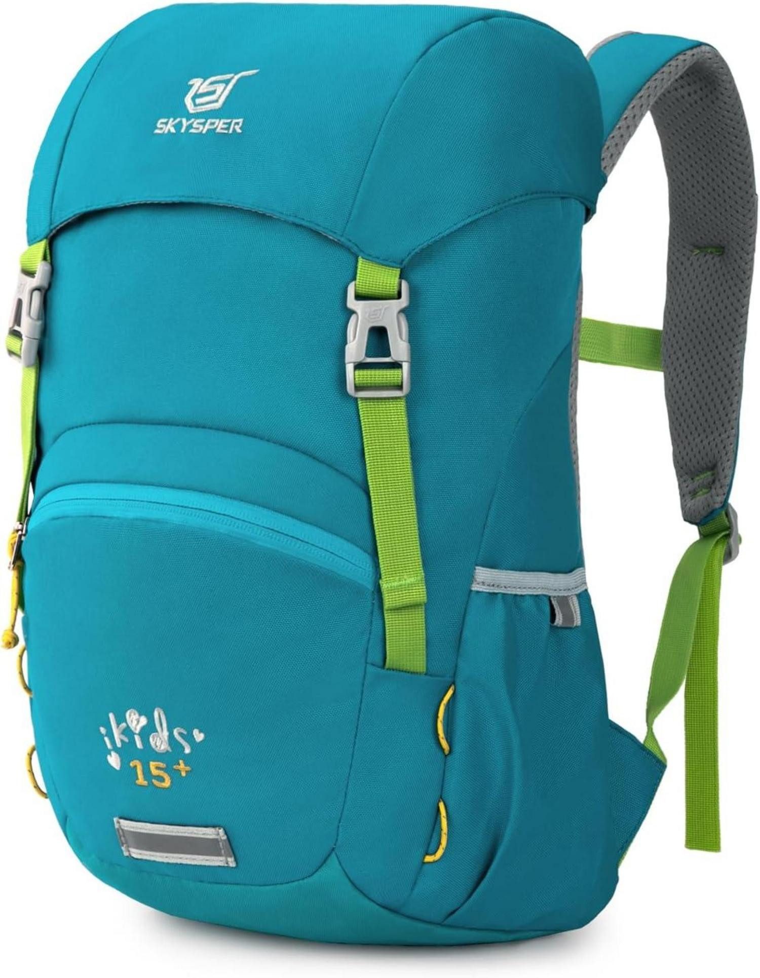 Kinderrucksack Kinderrucksack 15+ mit Brustgurt Sicherheitspfeife 15L Blau