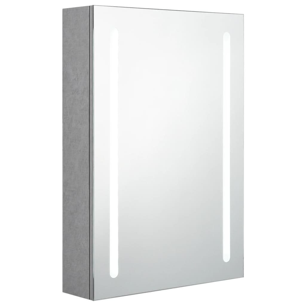 vidaXL Badezimmerspiegelschrank LED-Spiegelschrank fürs Bad Betongrau 50x13x70 cm (1-St)