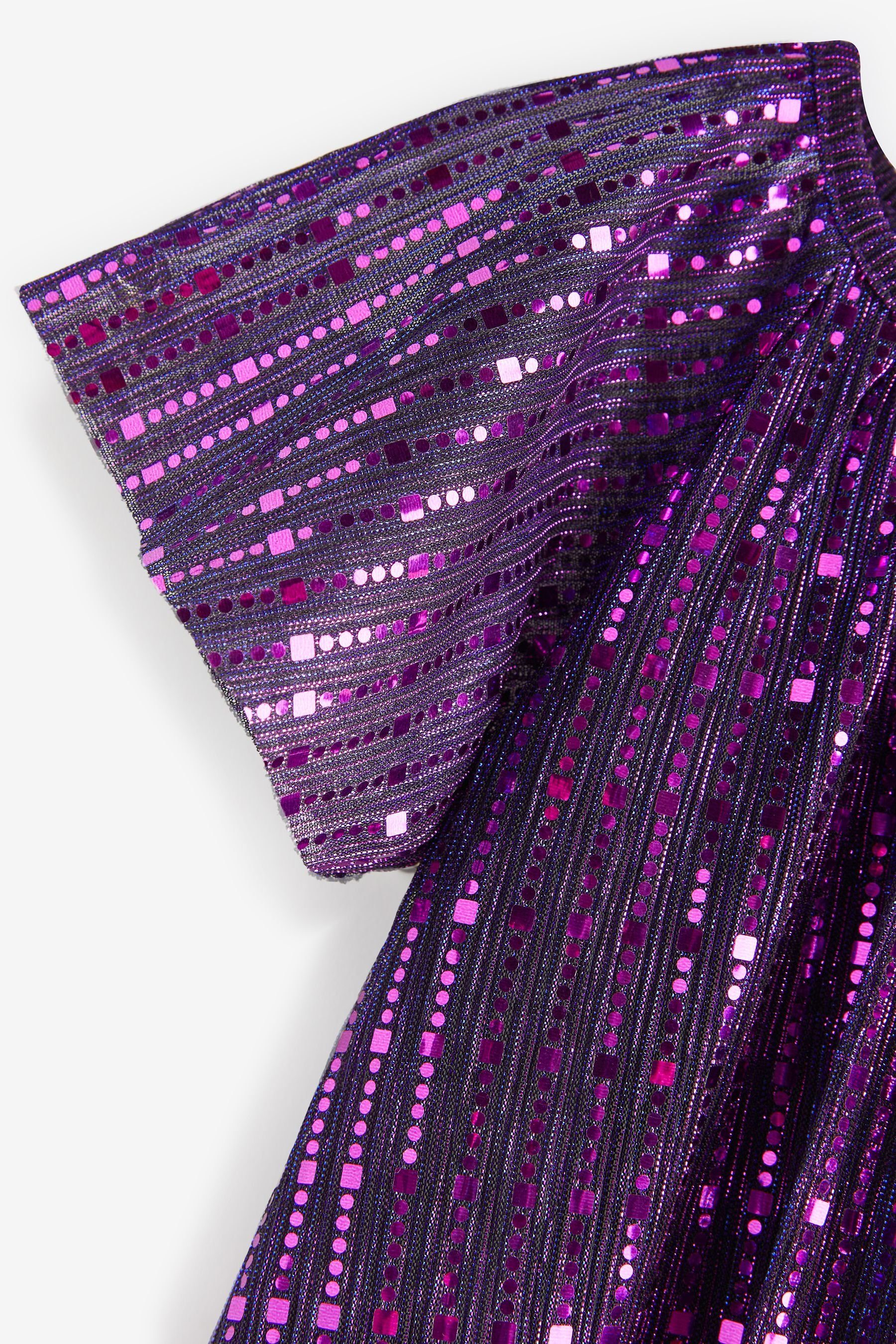 Partykleid Sparkle Purple (1-tlg) mit Next Flügelärmeln Kleid
