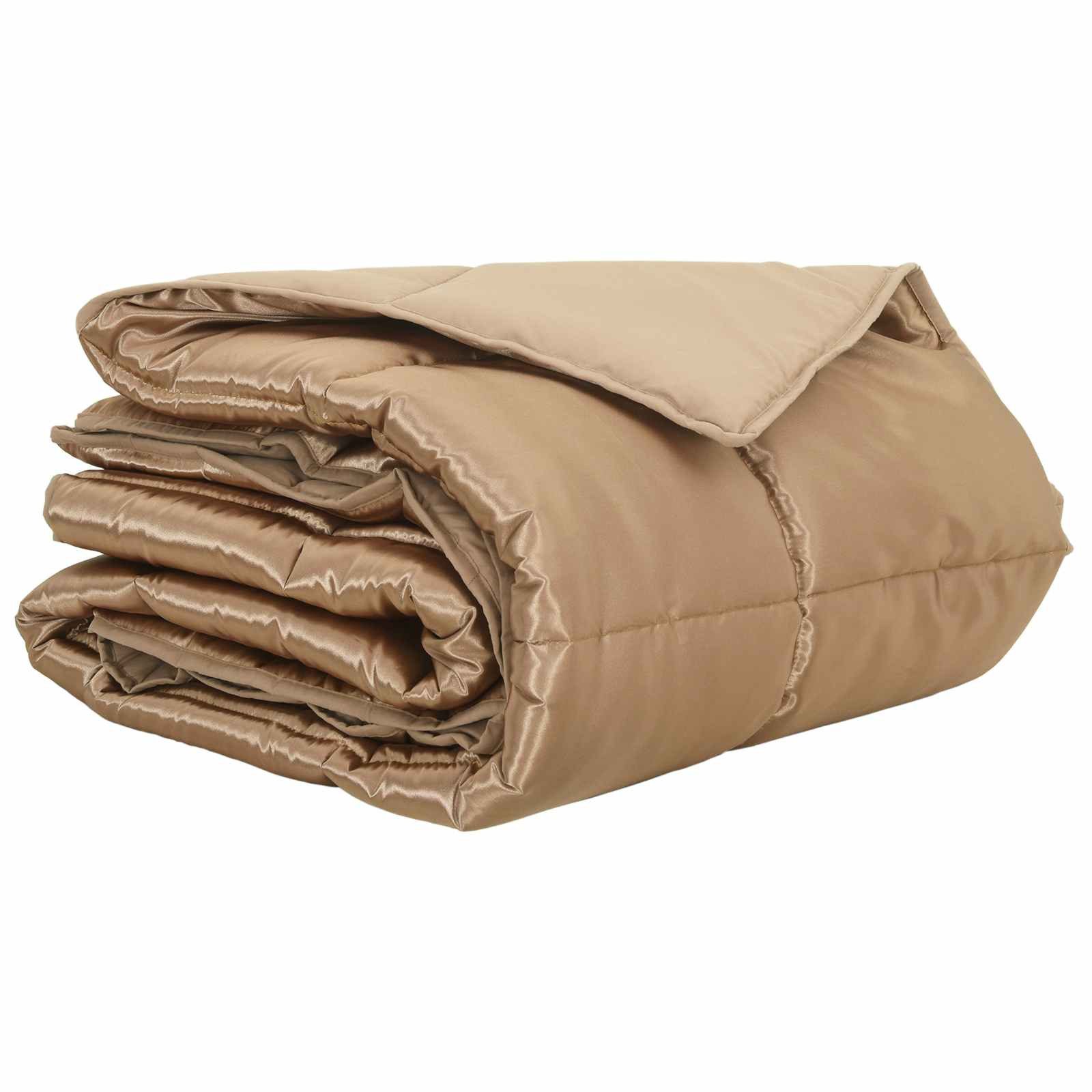 vidaXL Baumwollbettdecke Sommerdecke Gold 155 x 220 cm Satin und Mikrofaser, Bezug: Baumwolle / Satin