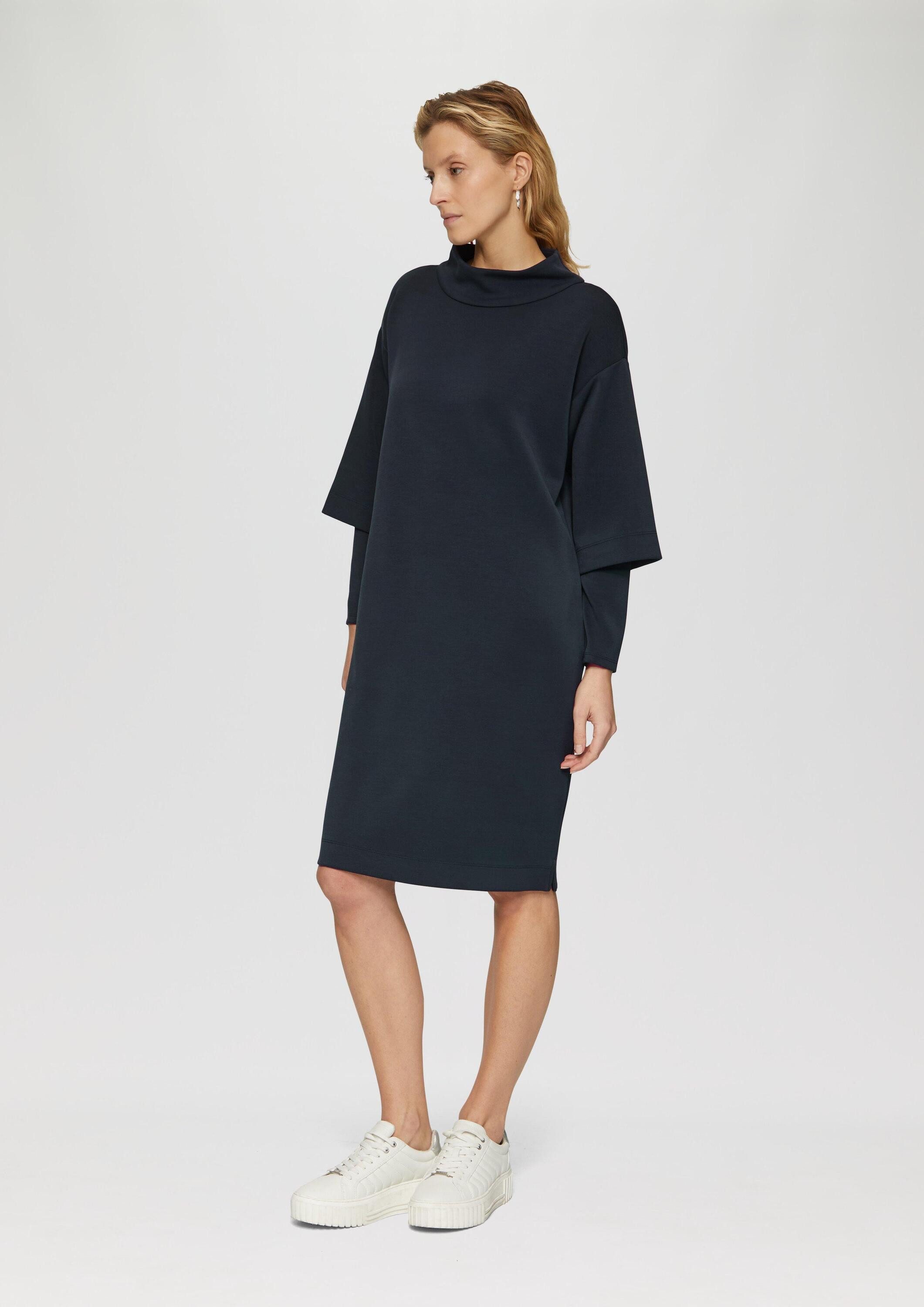 s.Oliver Minikleid Kleid Scuba-Kleid mit Layer Details und Stehkragen