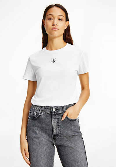 Calvin Klein Jeans Rundhalsshirt »MICRO MONOGRAM SS TEE« mit Calvin Klein Logo-Mongramm & Micro Schriftzug