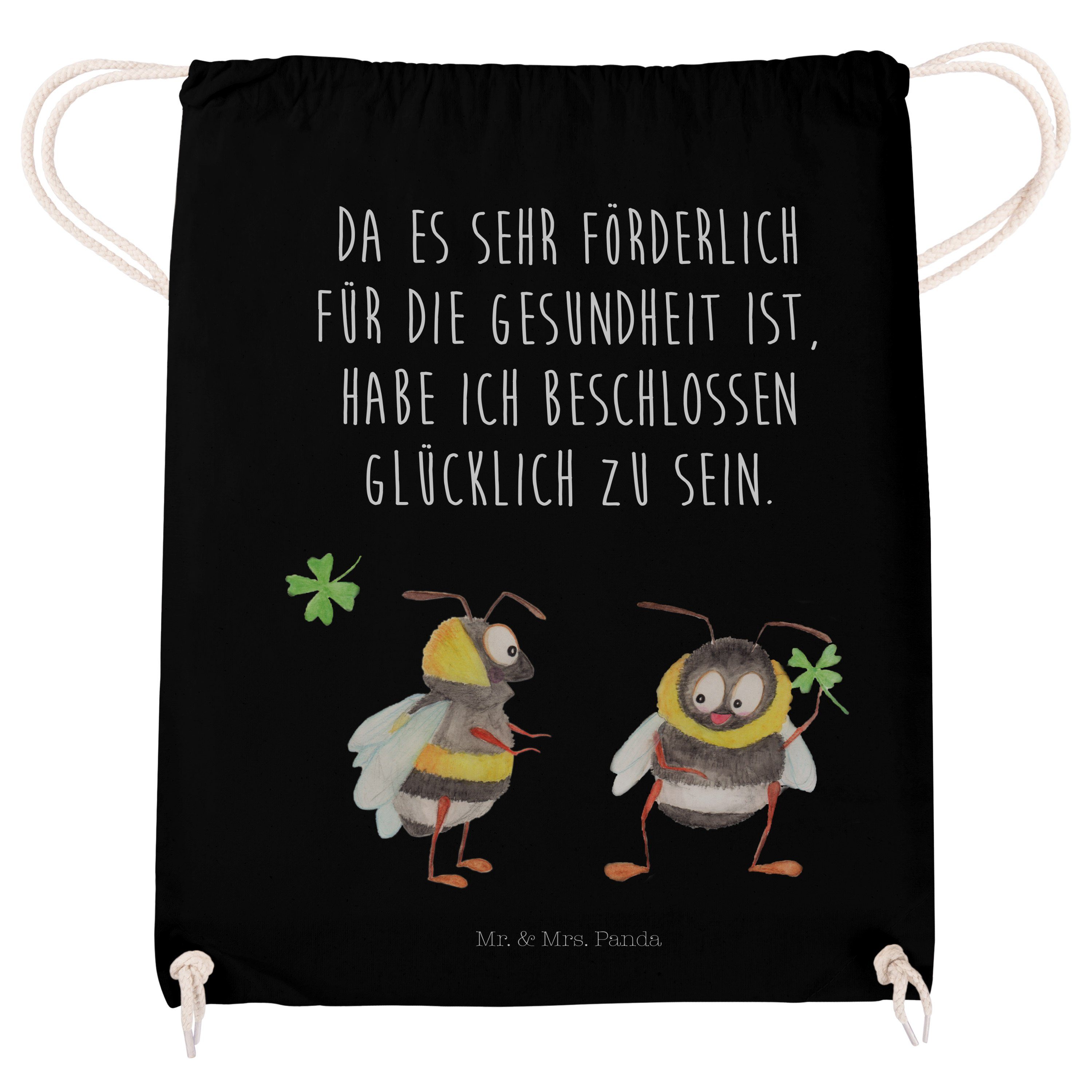 - Sporttasche Deko, & Mr. Mrs. Hummeln lustige mit (1-tlg) Sprüc Schwarz Panda Kleeblatt - Biene Geschenk,