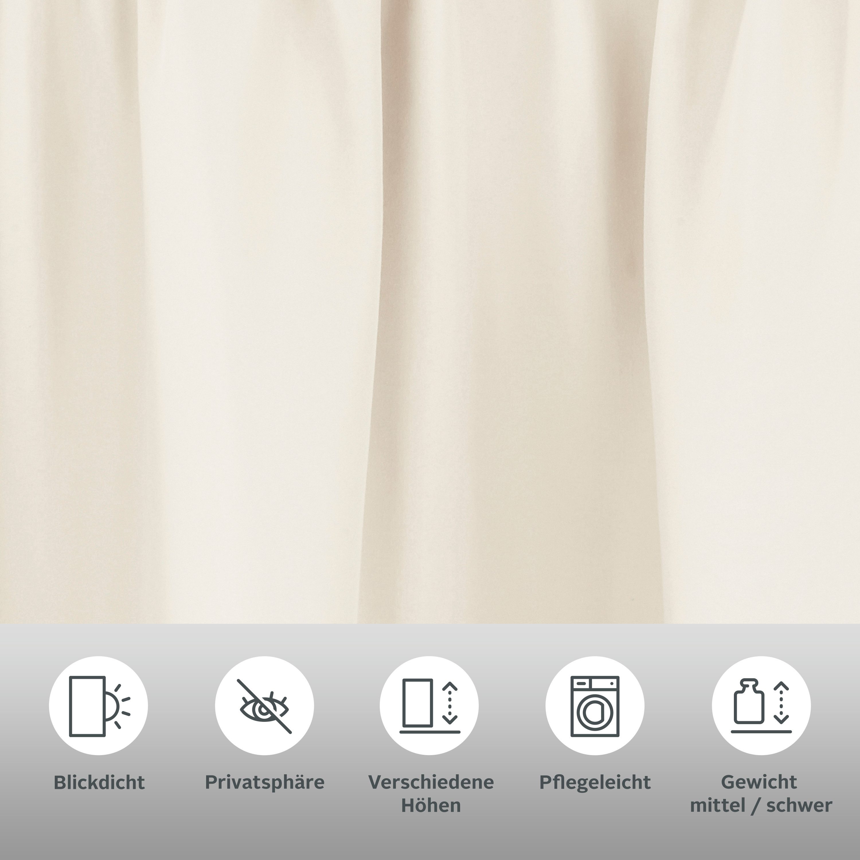 OTTO home Vorhang Raja, Gardinen mit Kräuselband, Vorhänge Wohnzimmer (2 St), Kräuselband, blickdicht, Polyester, 2er-Set, Bestseller, einfarbig, modern, pflegeleicht, Mikrofaser
