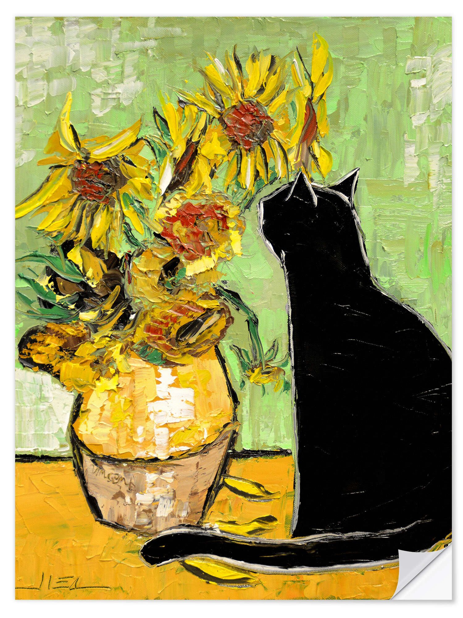 Posterlounge Wandbild Die Katze von van Gogh, JIEL, erhältlich als Poster, Leinwandbild, Wandsticker oder Acrylglasbild