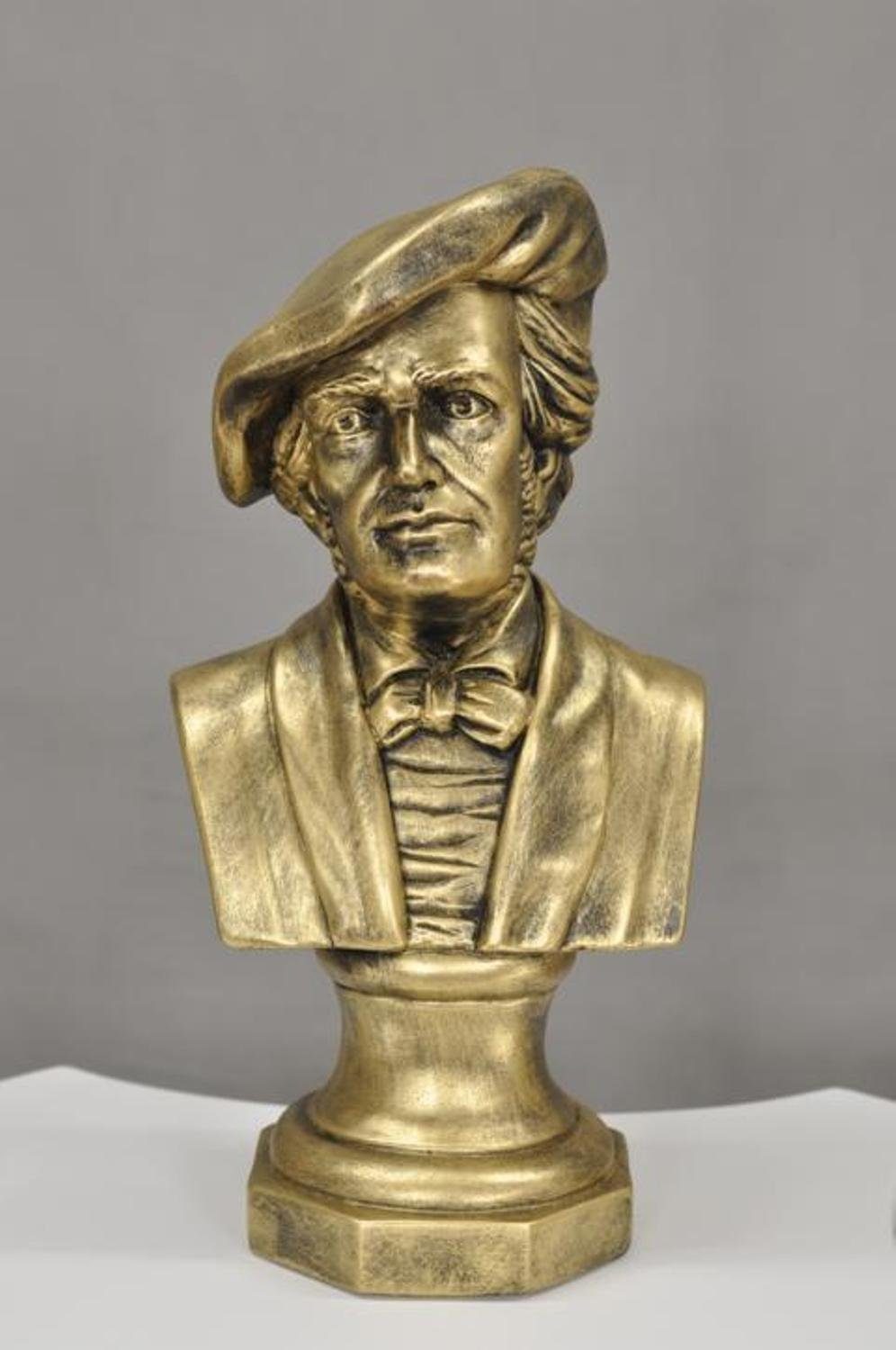 JVmoebel Skulptur Design Büste Wagner Statue Skulptur Figuren Dekoration Skulpturen Gold