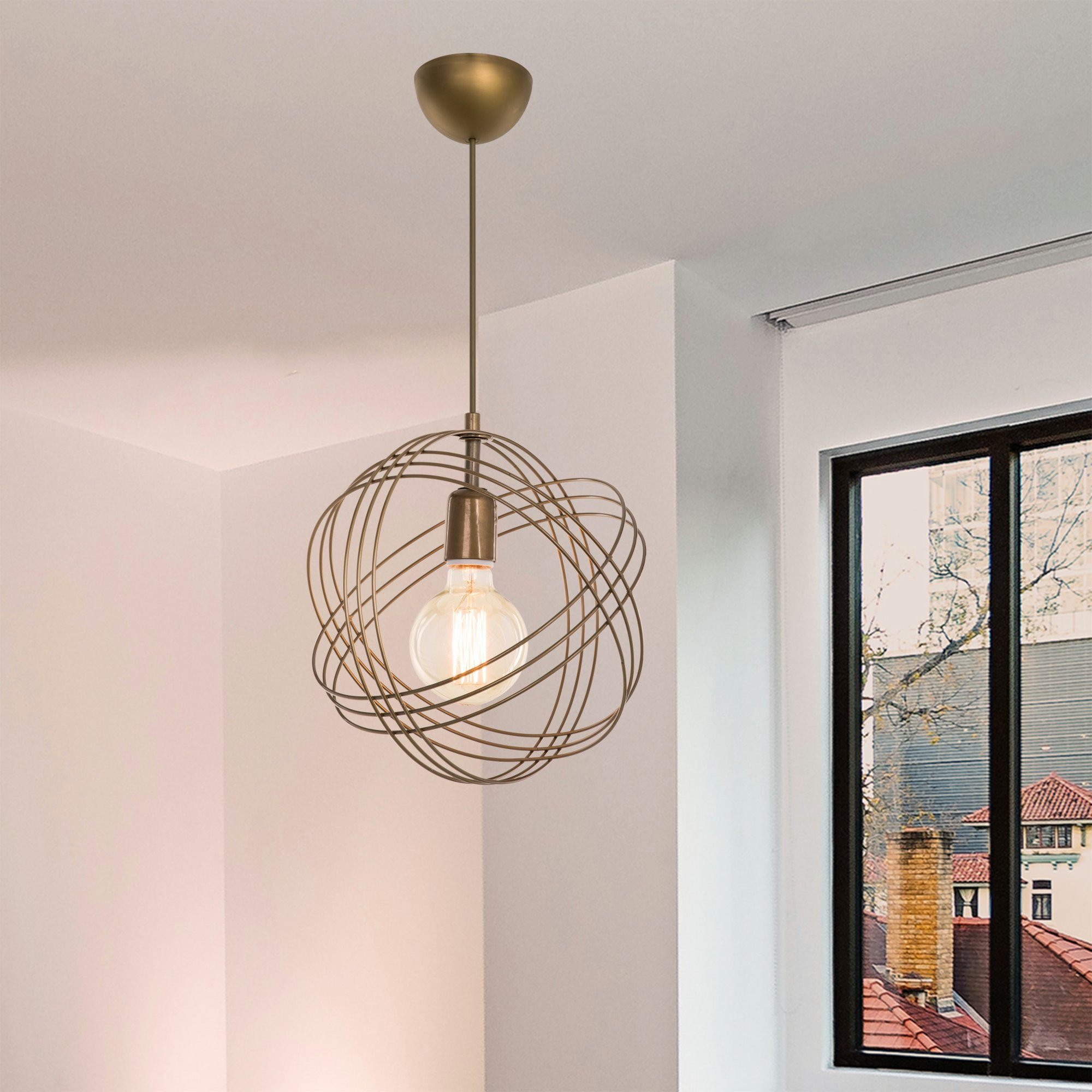 Pendelleuchte Hove Bronze Hängeleuchte, 1xE27 Metall ohne lux.pro Antik Wohnzimmerlampe Leuchtmittel,