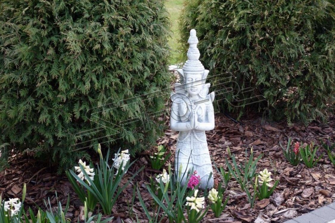 JVmoebel Skulptur Buddha Skulptur in Steinoptik. Skulptur für Garten und Wohnbereich