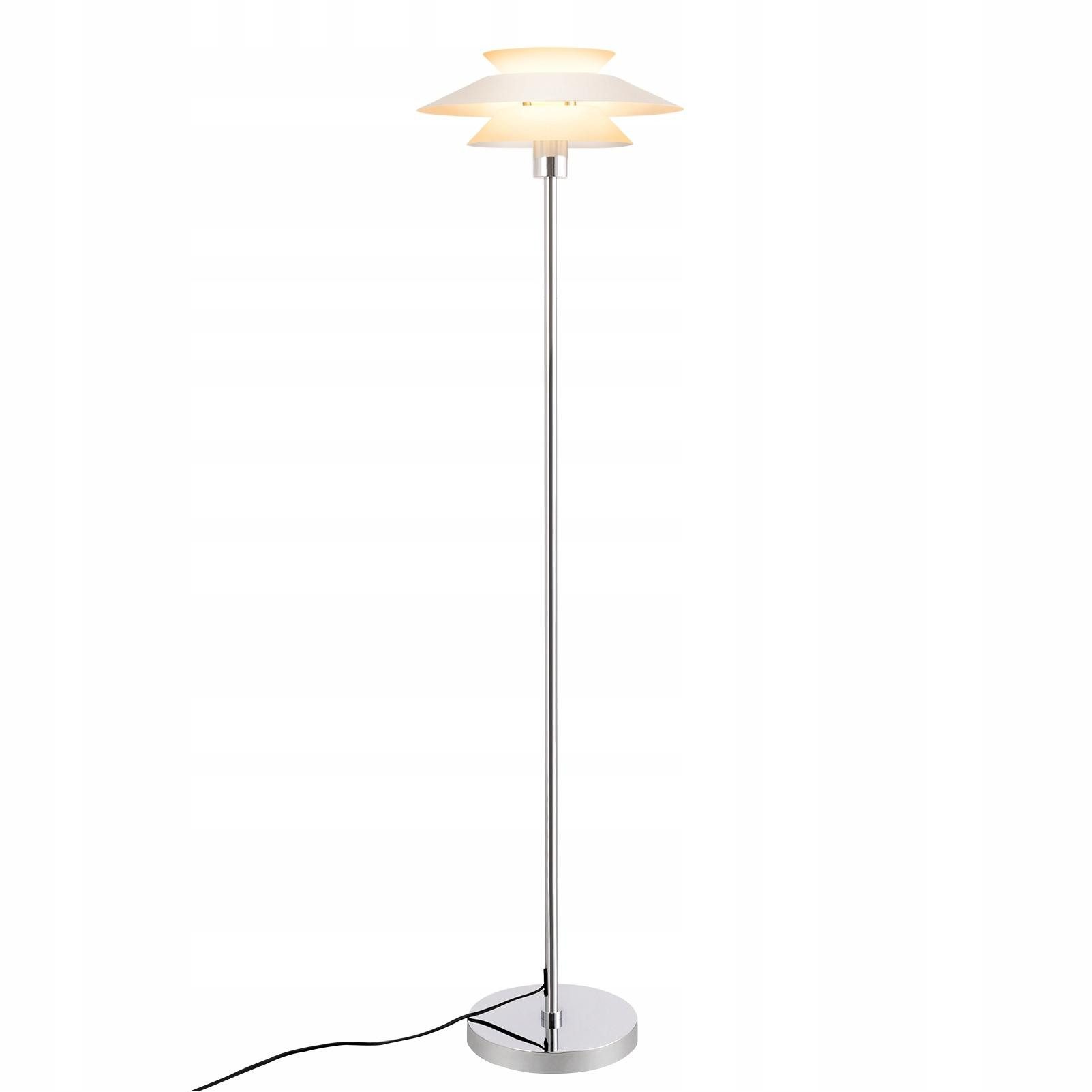 LED Stehlampe Schwarz/Weiß Stehleuchte E27 1 Flammig mit Fußschalter Metall