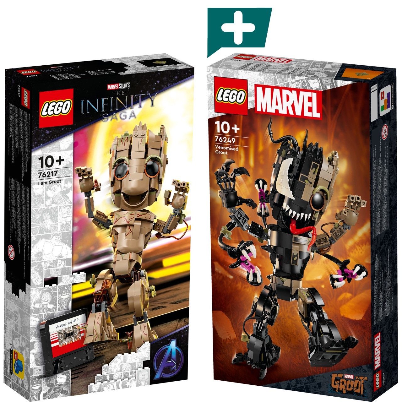 LEGO Marvel Groot im Doppelpack - LEGO 76217 + LEGO 76249 Konstruktions-Spielset