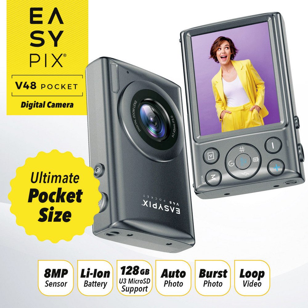 Easypix Easypix V48 Pocket Anthrazite Digitalkamera 8 Megapixel Anthrazit In Kompaktkamera