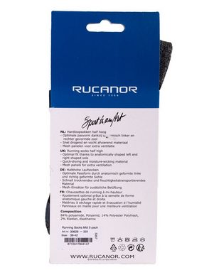 Rucanor Laufsocken Laufsocken lang 2er-Pack schwarz Größe 39-42
