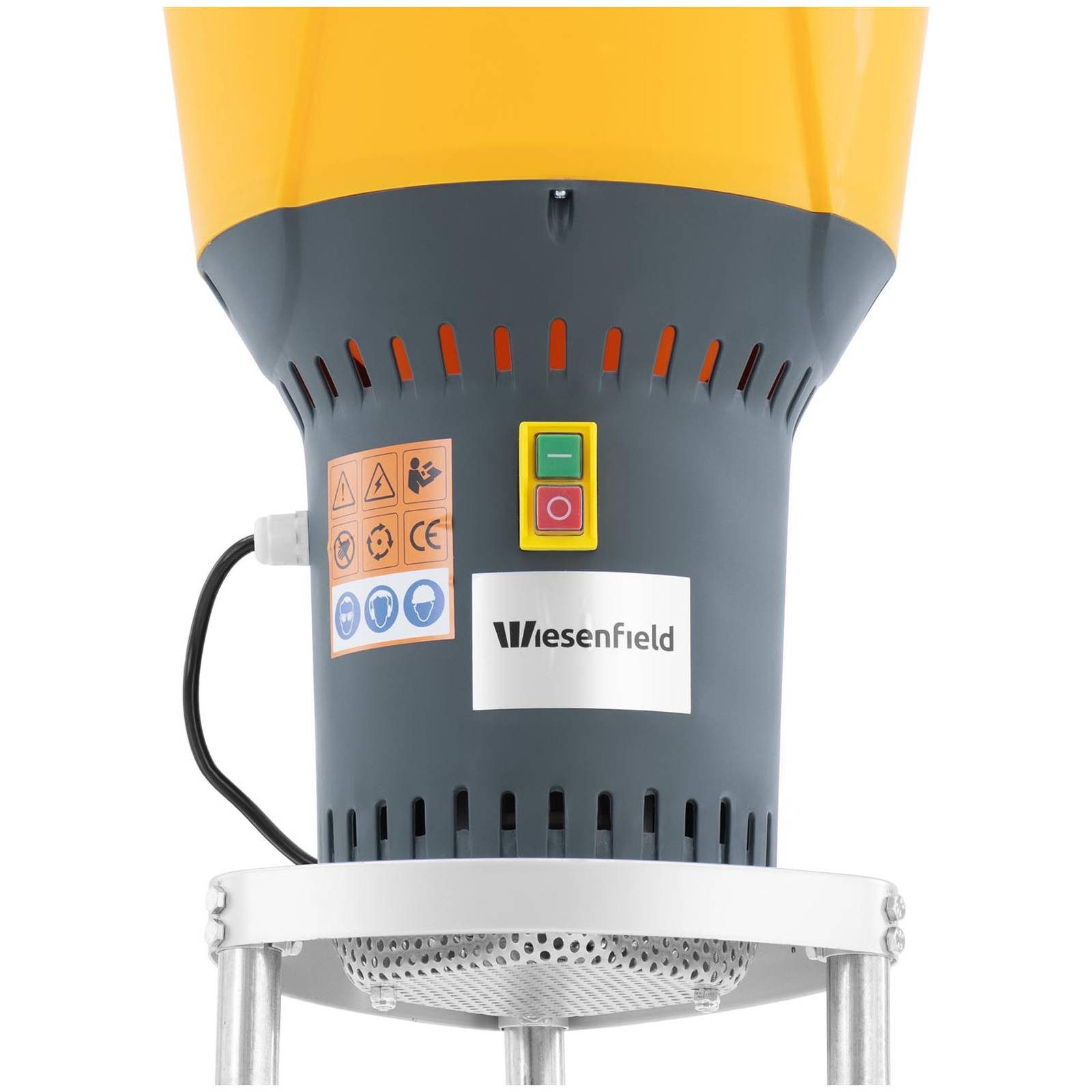Wiesenfield Getreidemühle 400 kg/h elektrisch 1300 W Untergestell Schrotmühle Mais Weizen Reis Strom