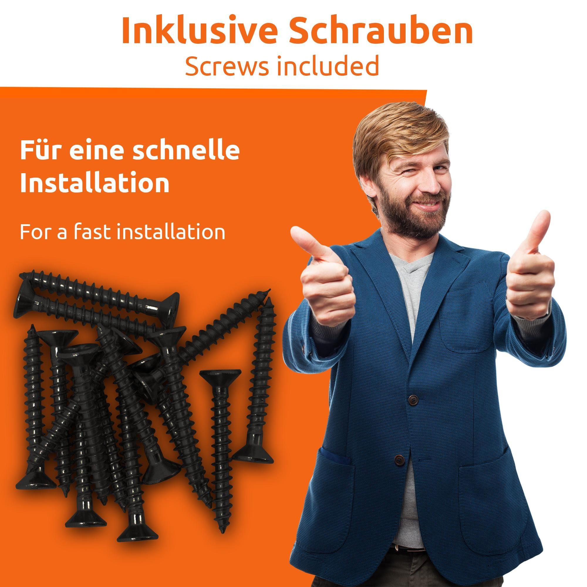 ECENCE Montageband 2x Schwarz Scharnier-e Tür-schanier Edelstahl 304