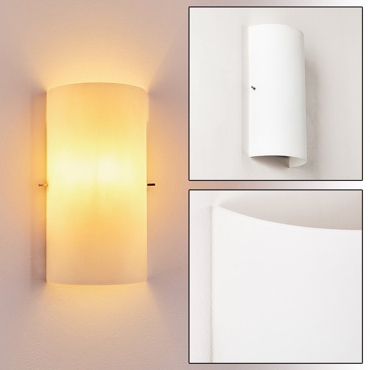 hofstein Wandleuchte »Alassio« Wandlampe aus Metall/Glas in Weiß, ohne Leuchtmittel, moderne mit Up & Down-Effekt, 1xE14, Innen mit Lichteffekt. € 24,99