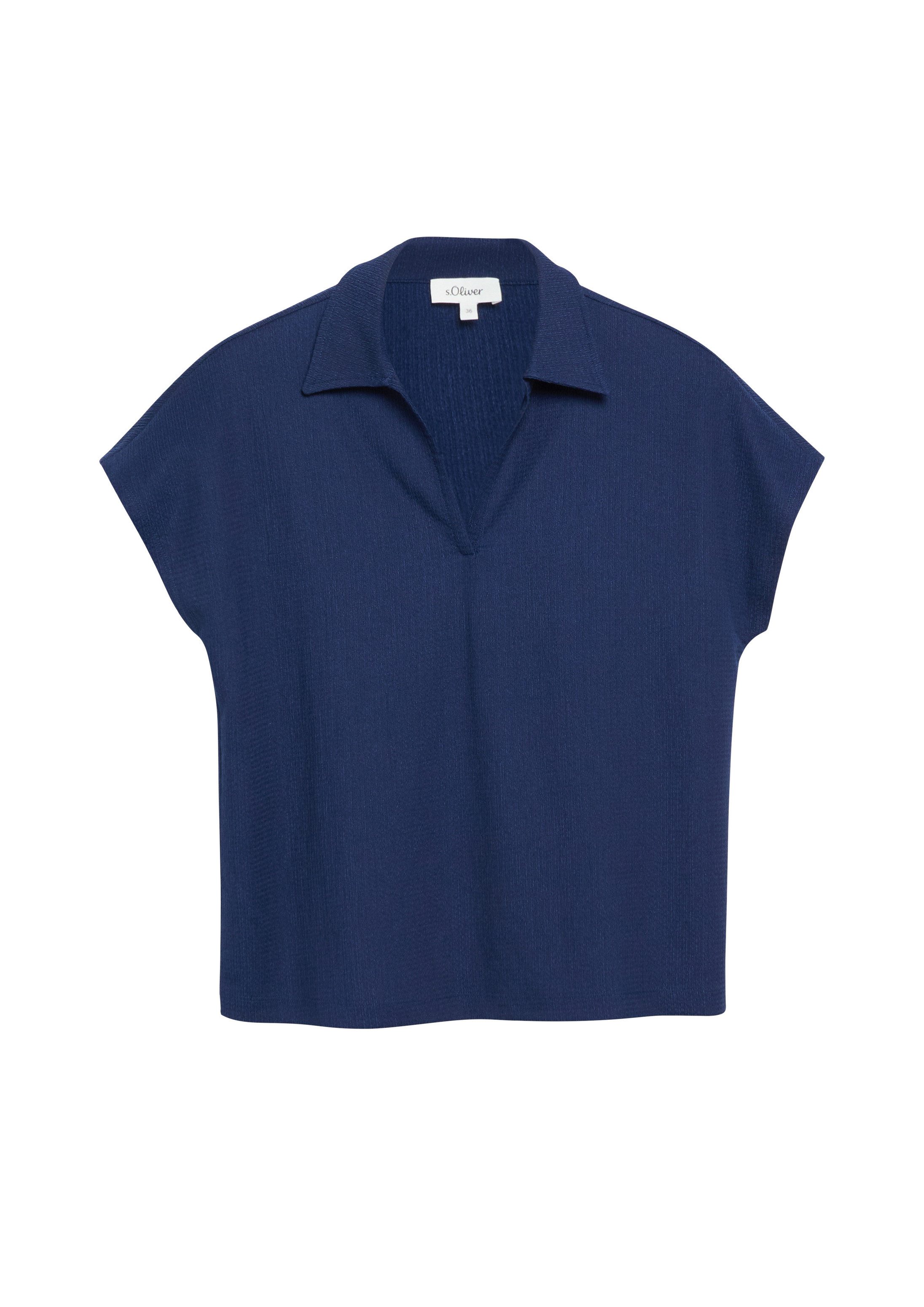 s.Oliver Kurzarmshirt Polo-Shirt Strukturiertes Jersey-Polo