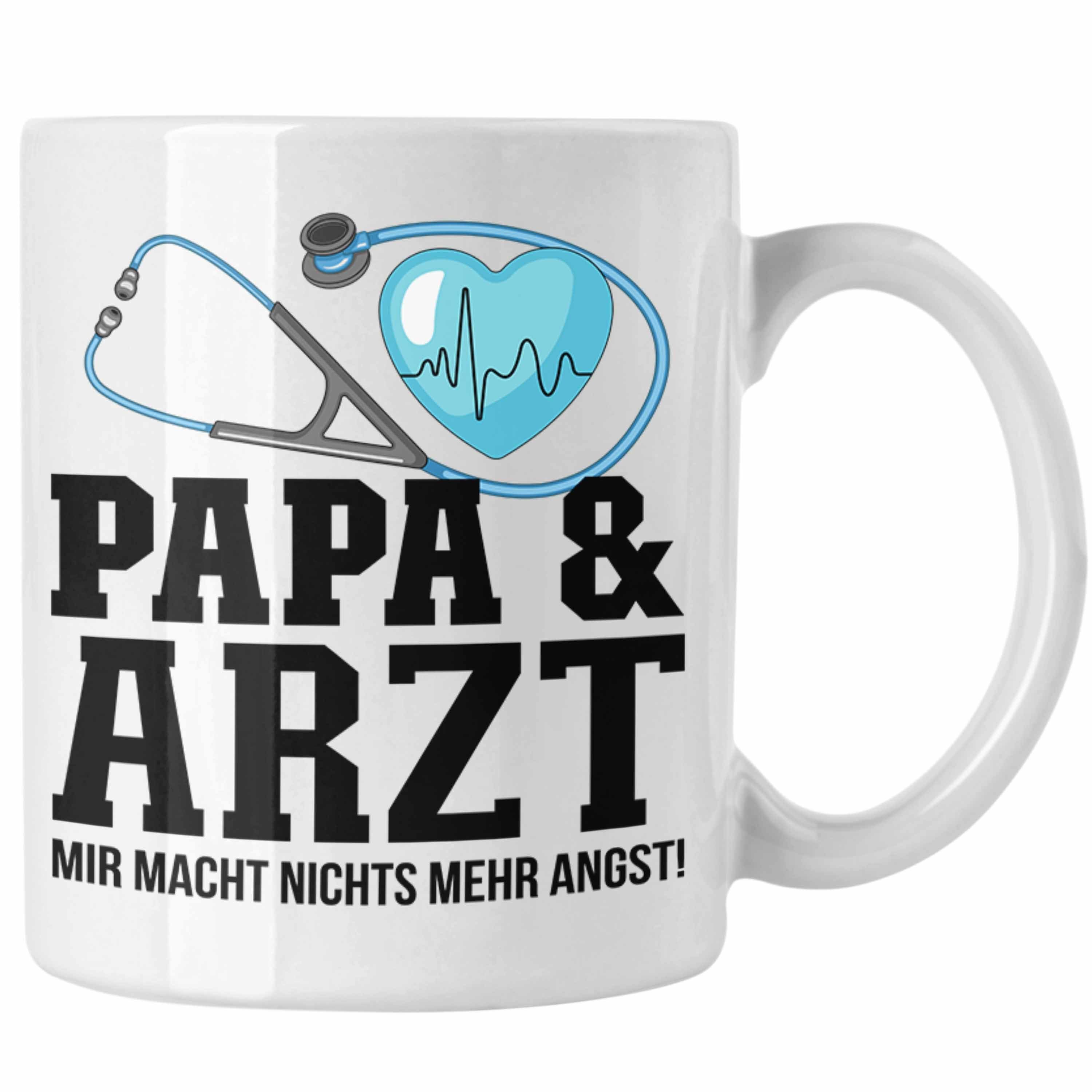Trendation Tasse Trendation - Papa und Arzt Tasse Geschenkidee Vater für Ärzte Geburtst Weiss