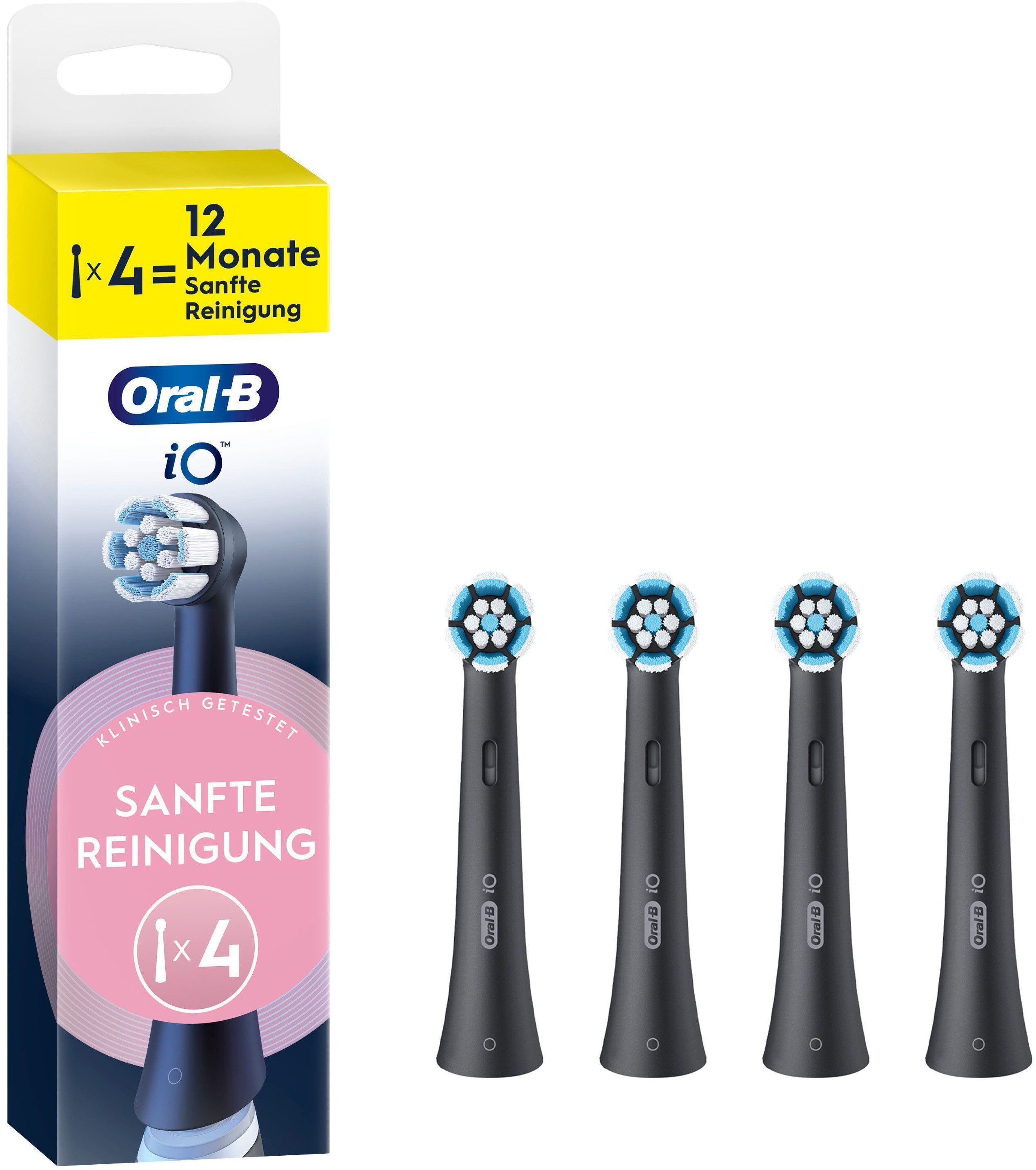Oral-B Aufsteckbürsten iO Sanfte Reinigung - 4St. - Black
