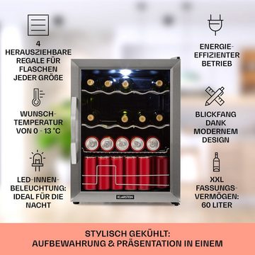 Klarstein Table Top Kühlschrank Beersafe-XL-mixit 10033120, 63 cm hoch, 47 cm breit, Bier Hausbar Getränkekühlschrank Flaschenkühlschrank Glastür