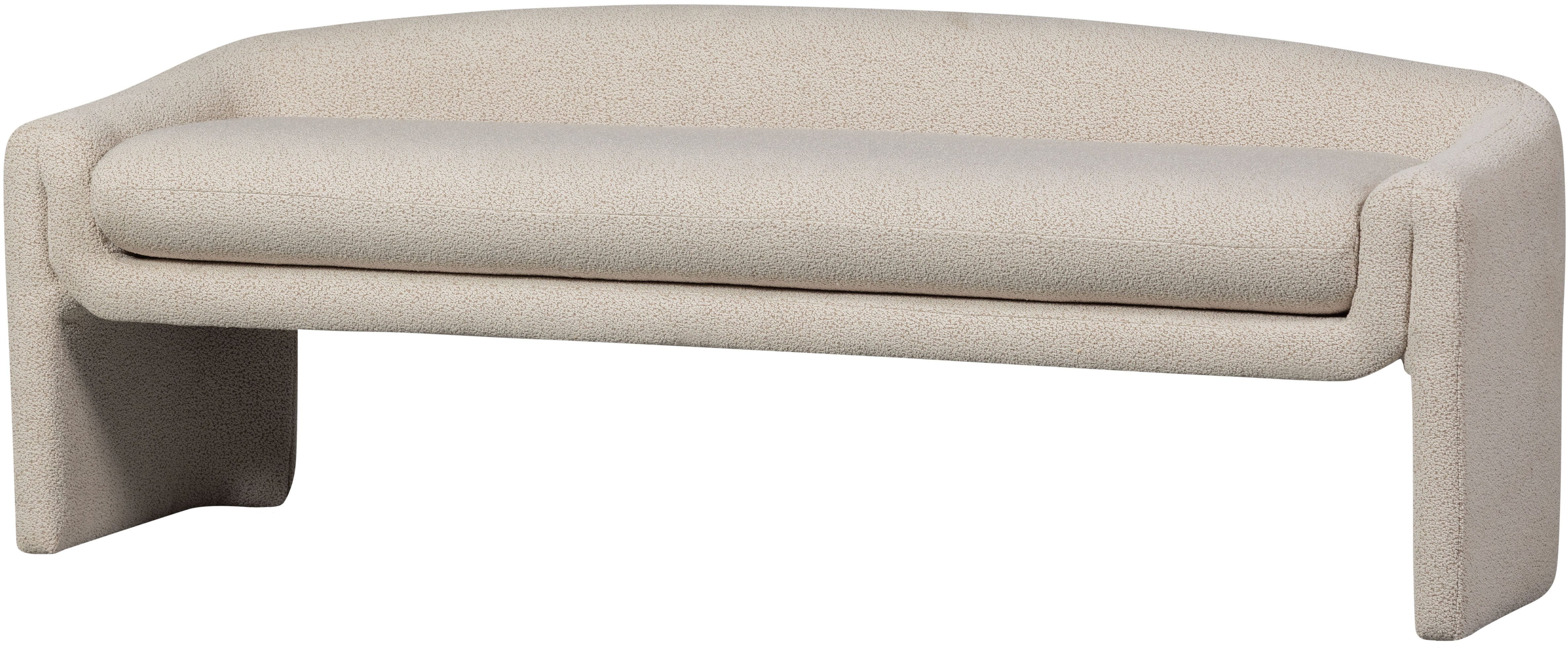 WOOOD Sitzbank Zone grob gewebter Bezug mit subtiler Rückenlehne 160x52x60 cm, Tragkraft 100 kg, Standfüße 27 cm hoch, Maximale Verschleißfestigkeit