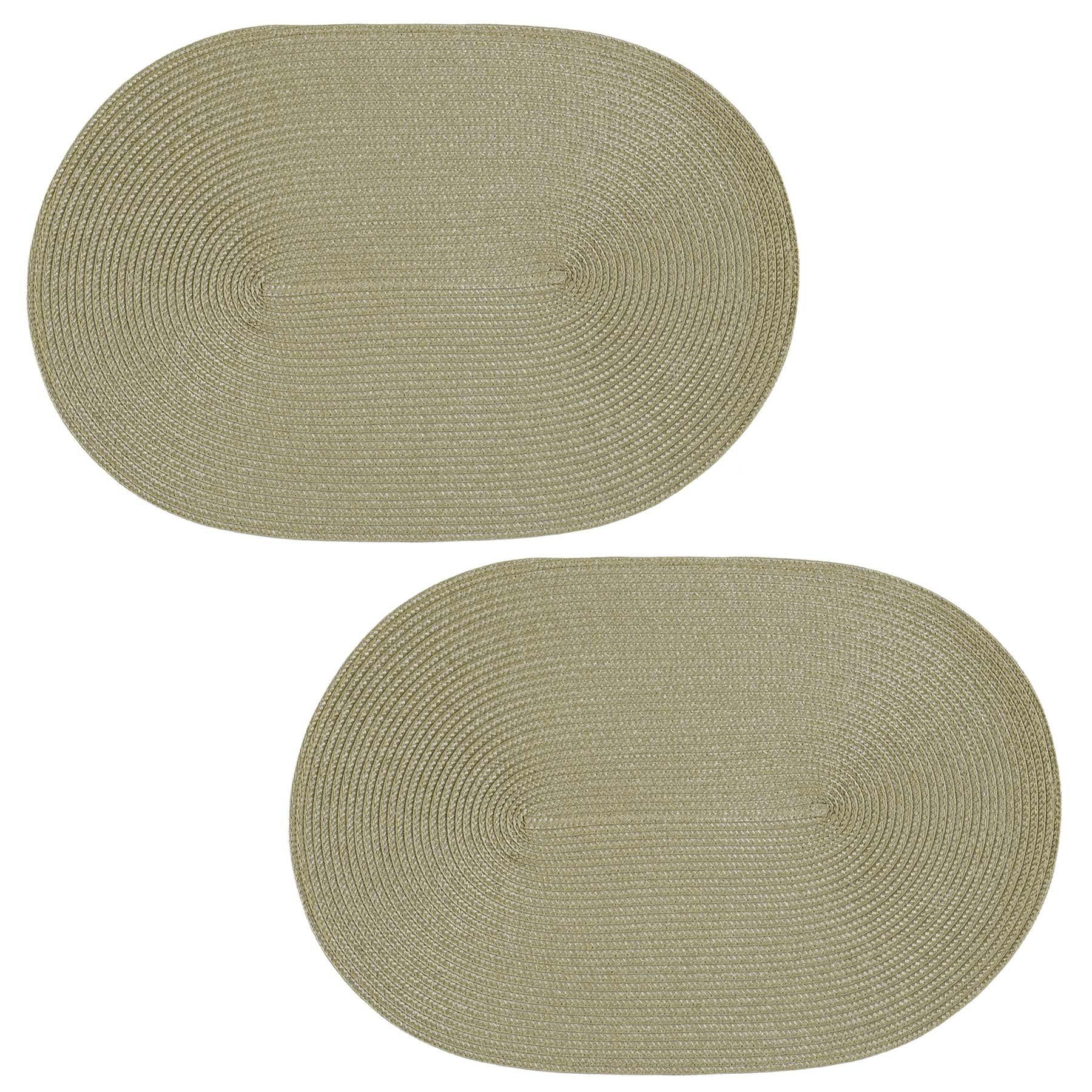 Haus und Deko Platzset Platzset 2er Set oval ca. 45x30 cm Platzdeckchen Tischset geflochtene, (2-St)