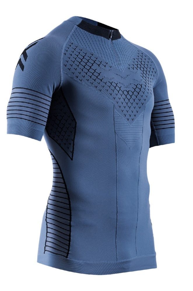 X-Bionic T-Shirt Laufshirt Twyce Race Shirt (enganliegend) kurzarm slateblau/schwarz