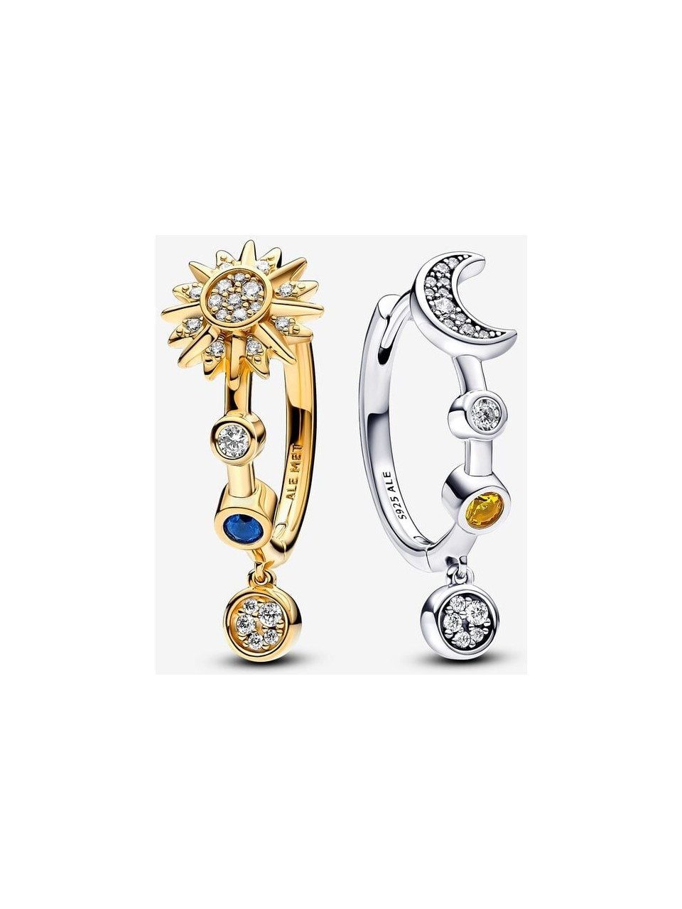 Nisan Ohrring-Set, 925 Sterling Silber Ohrringe Sonne & Mond Damen Creolen günstig online kaufen