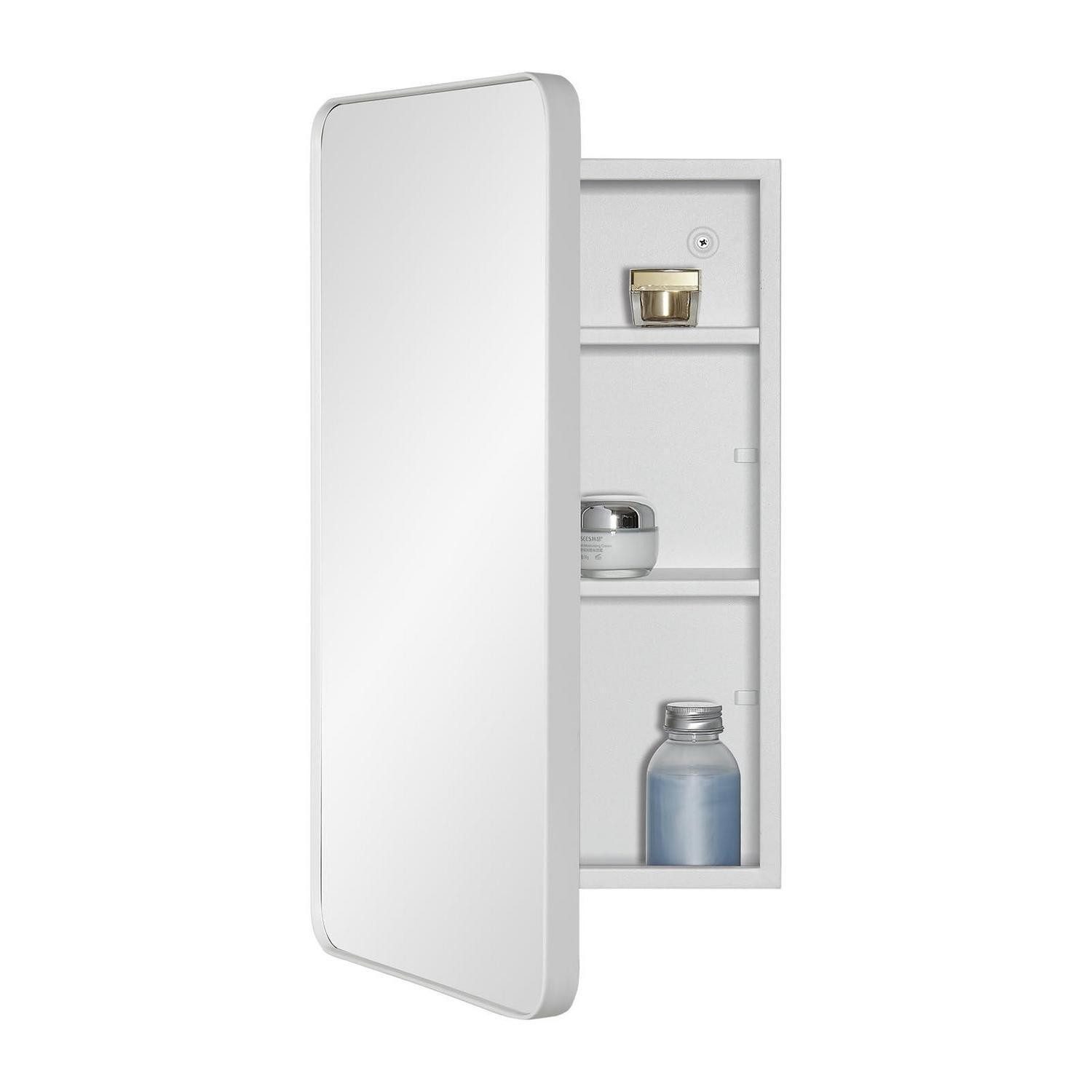 LuxusKollektion Badezimmerspiegelschrank Spiegelschrank Matt Weiß 30x55cm (1-St)