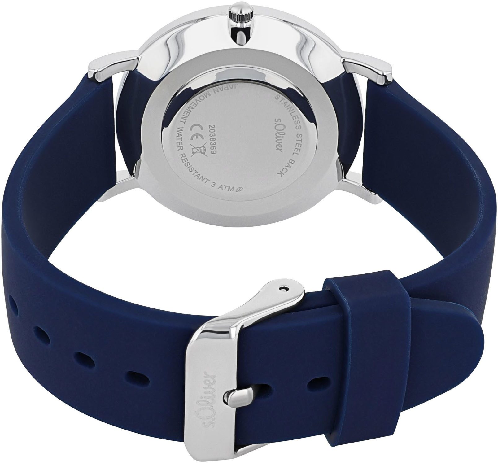 s.Oliver Quarzuhr 2038369, Armbanduhr, Damenuhr, analog, Blumen, Silikonarm günstig online kaufen