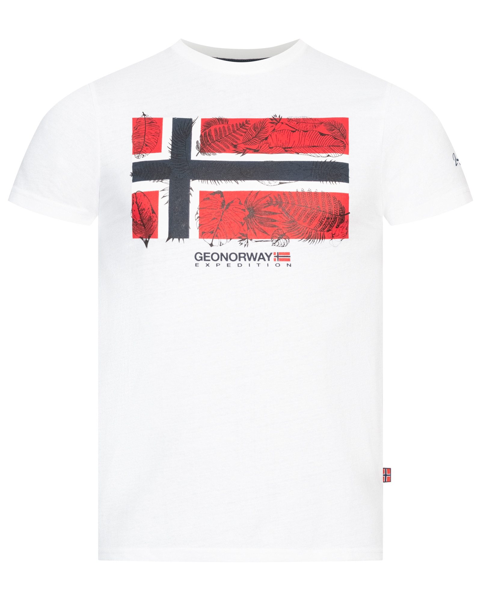 Geographical Norway Kurzarmshirt Geographical Norway T-Shirt Herren Shirt Hemd Sommer Baumwolle Print