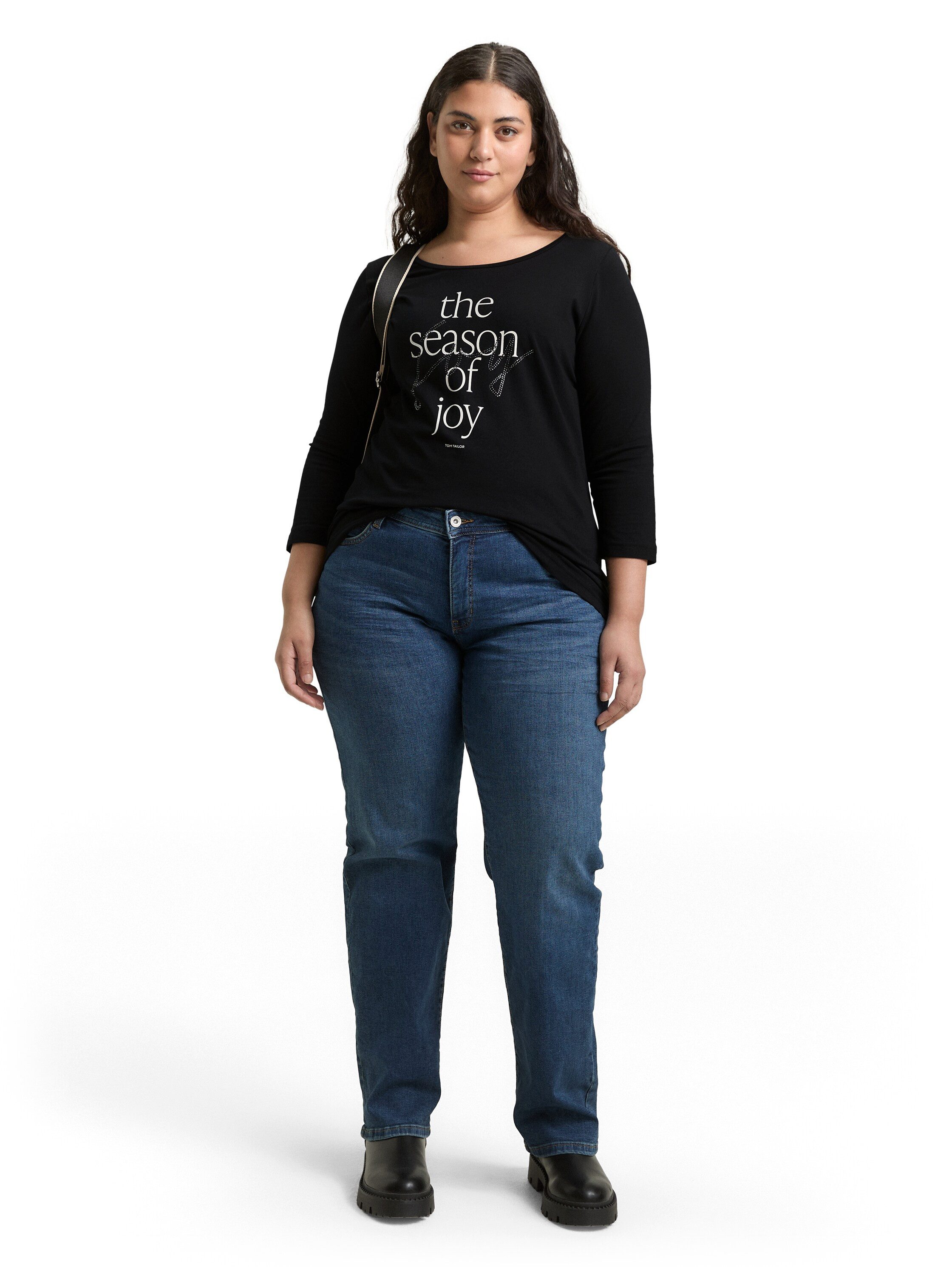 TOM TAILOR T-Shirt Plus Size - Langarmshirt mit Print