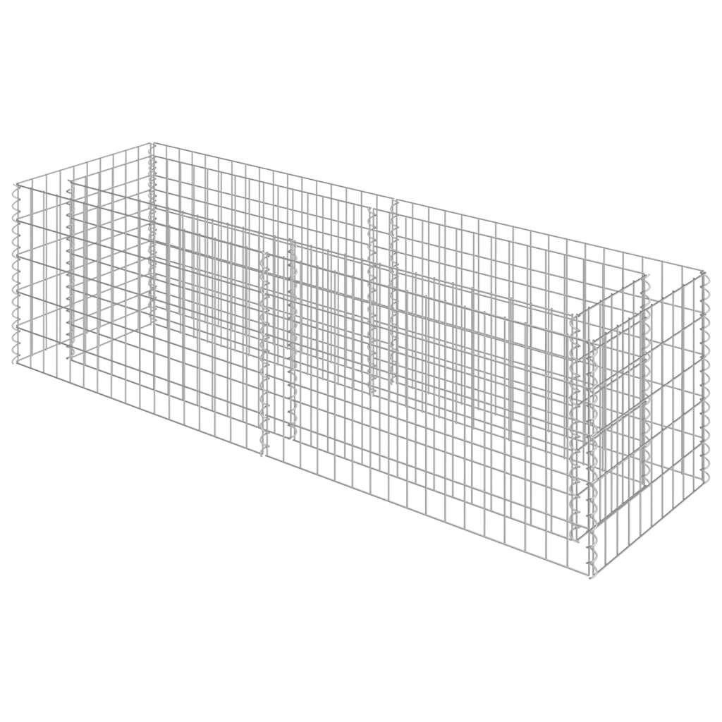 vidaXL Hochbeet Gabionen-Hochbeet Verzinkter Stahl 180×50×50 cm (1 St), Gabionen Hochbeet Verzinkter Stahl 180x50x50 cm Pflanzkorb Steinkorb