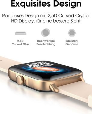 Pireware Elegance 3 Smartwatch (1,69 Zoll, Android, iOS), mit Schrittzähler, Pulsuhr, mit Blutdruckmessung, Telefonfunktion