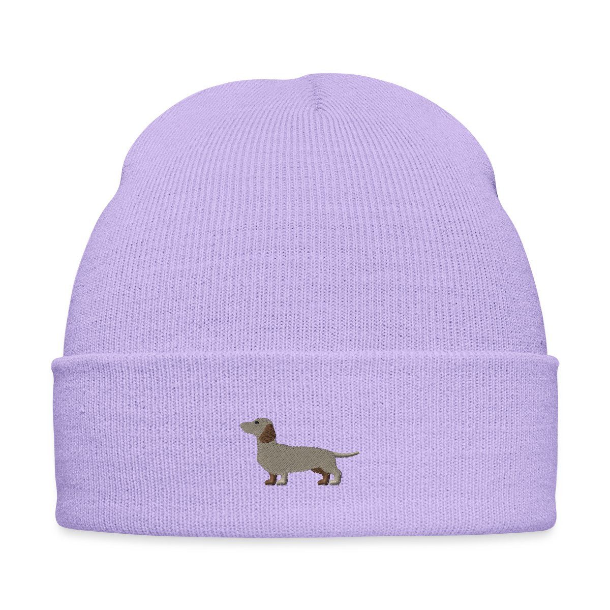 Beanie Dackel Stickerei Bestickte Wintermütze