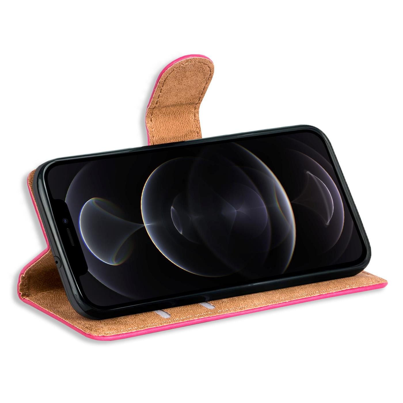 CoolGadget Handyhülle Wallet Klapp Tasche Book Case für Apple iPhone 12 / 12 Pro 6,1 Zoll, Hülle Klapphülle Flip Cover Etui Schutzhülle
